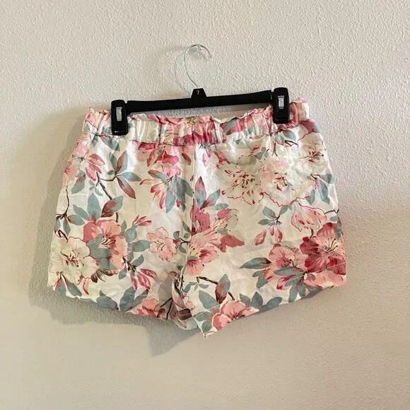 LOFT Floral Pink and Green Beach Styled Shorts - Picture 3 of 4